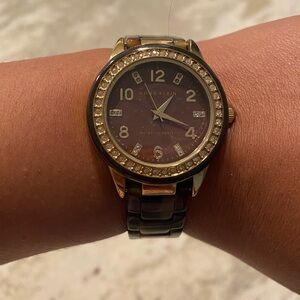 Anne Klein Gold-Tone/Torteise she’ll Watch with Brown Dial